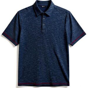 Nat Nast Blue Heather Polo Shirt Short Sleeve Mens Size L